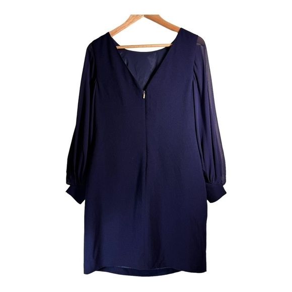 Trina Turk Energized Balloon-Sleeve Dress in Indigo NWT - Picture 11 of 12